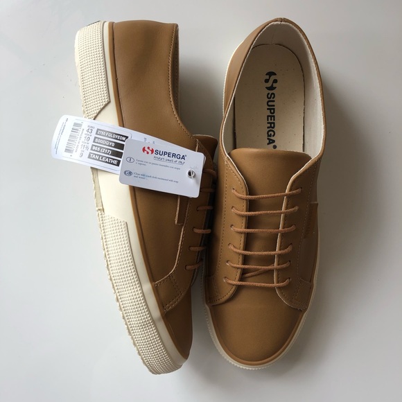 NWT Superga leather tan sneakers - Picture 5 of 12